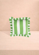 Casa by Josephine Jenno Green Cabana Stripe Ruffled Cushion Cover
