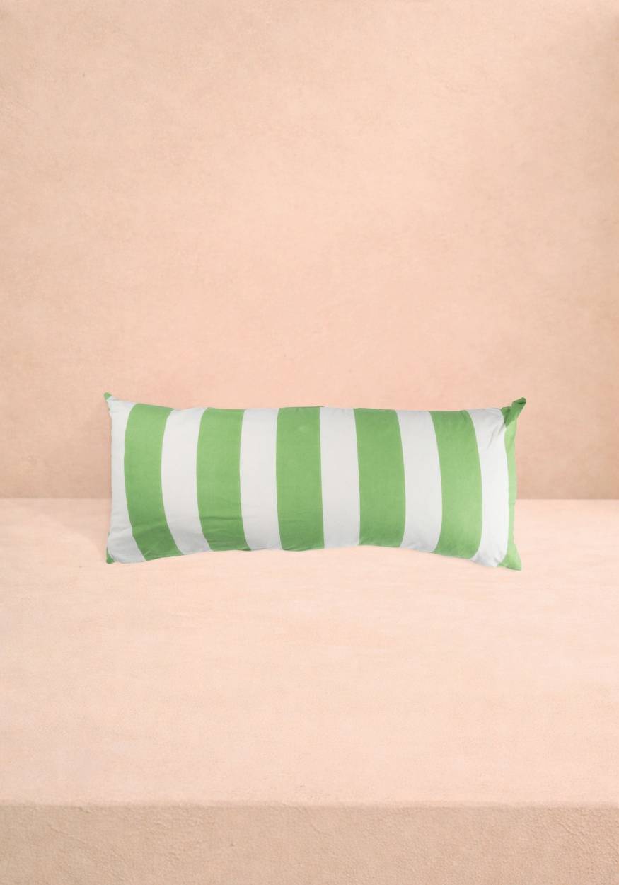 Casa by Josephine Jenno Poppy Sage Cabana Stripe Long Lumbar Cushion Cover