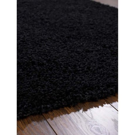 Chicago Black Shaggy Rug by The Rugs