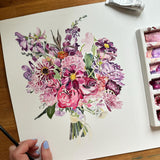 Hand‑Painted Watercolour Floral Greeting Card | Katie Hipwell Design
