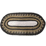 The Rugs Oval Seagrass Black White Tan Rug - 60x120cm