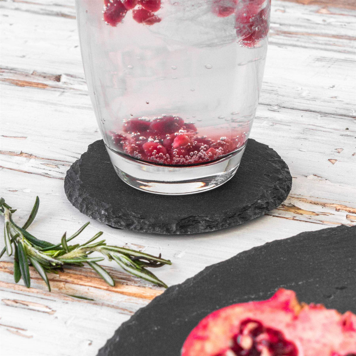 Rinkit Round Slate Coasters - Pack of Six
