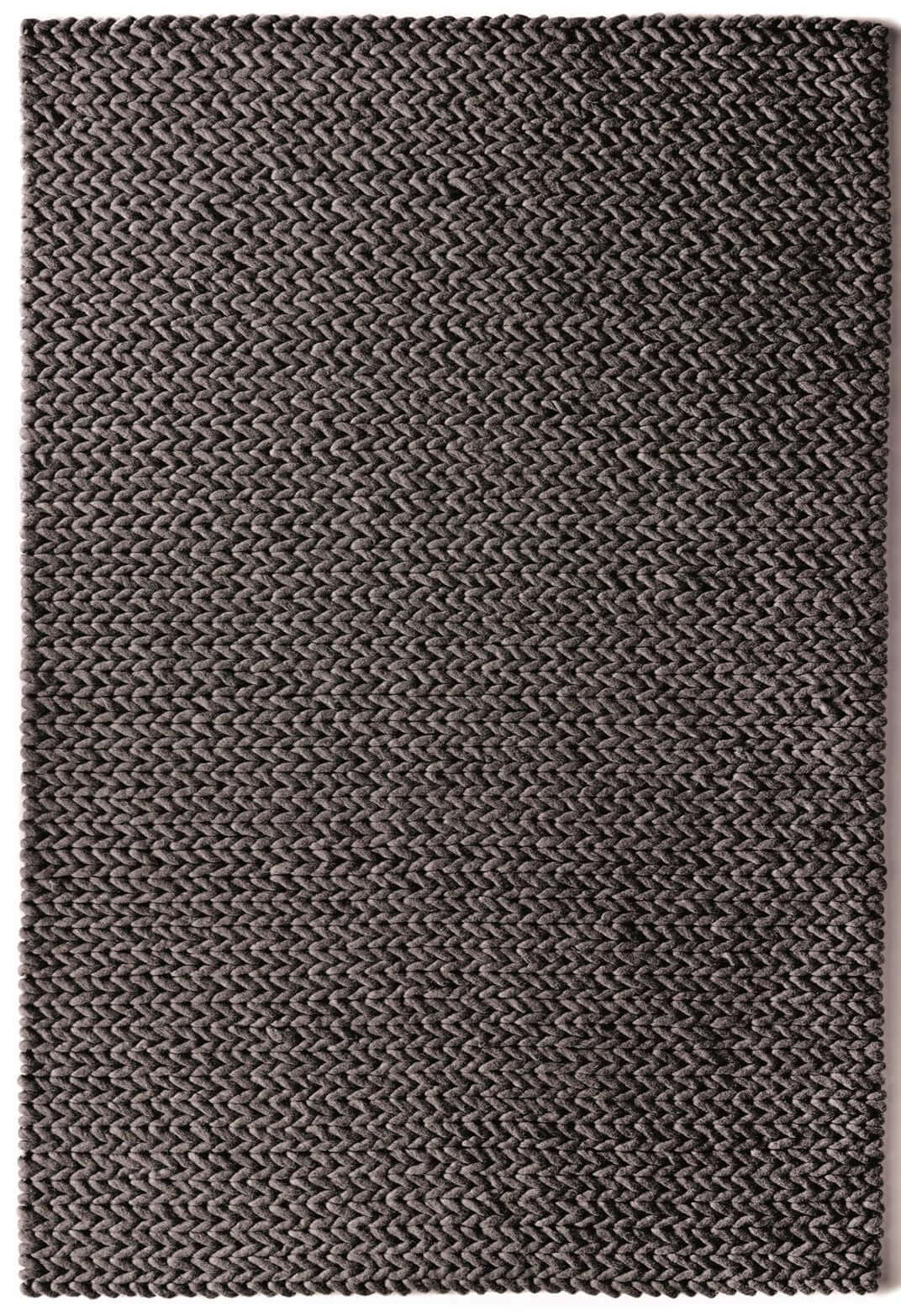 Fusion Dark Grey Braided Wool Rug by The Rugs