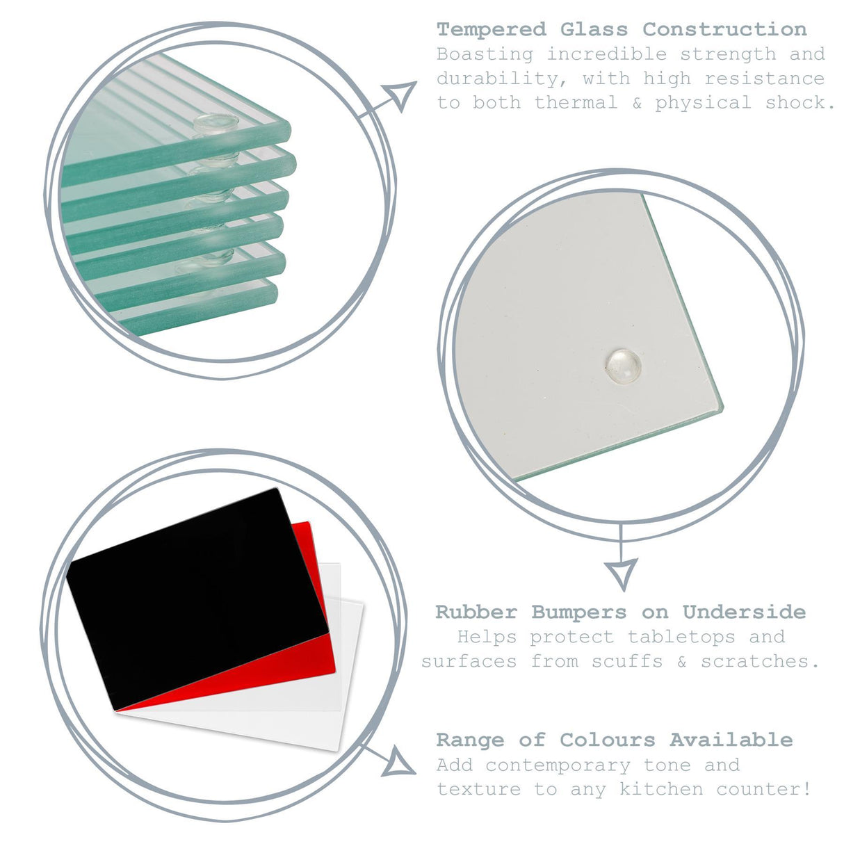 Rinkit Square Glass Coasters Pack of 6 – 10cm