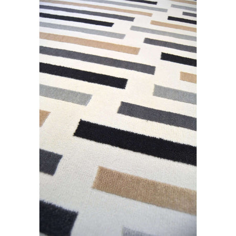 Abstract Multicolour Stripe Rug R469A by The Rugs
