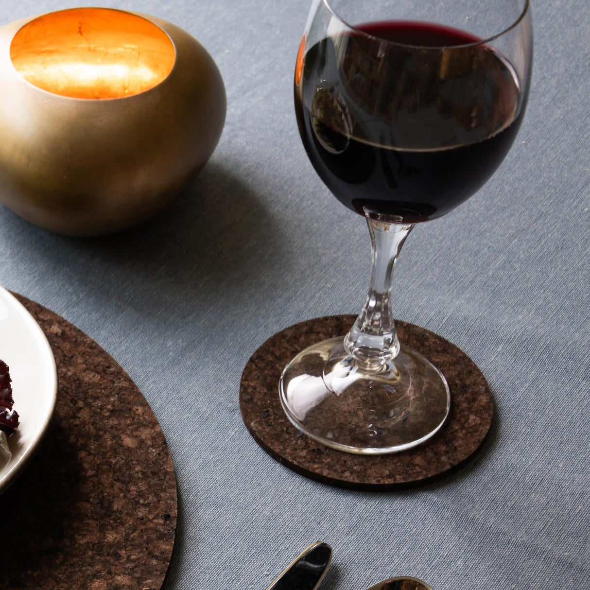Portuguese Treasures Round Dark Cork Coasters