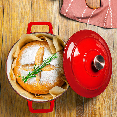Rinkit Red Ombre Cast Iron Casserole Dish - 4.5L