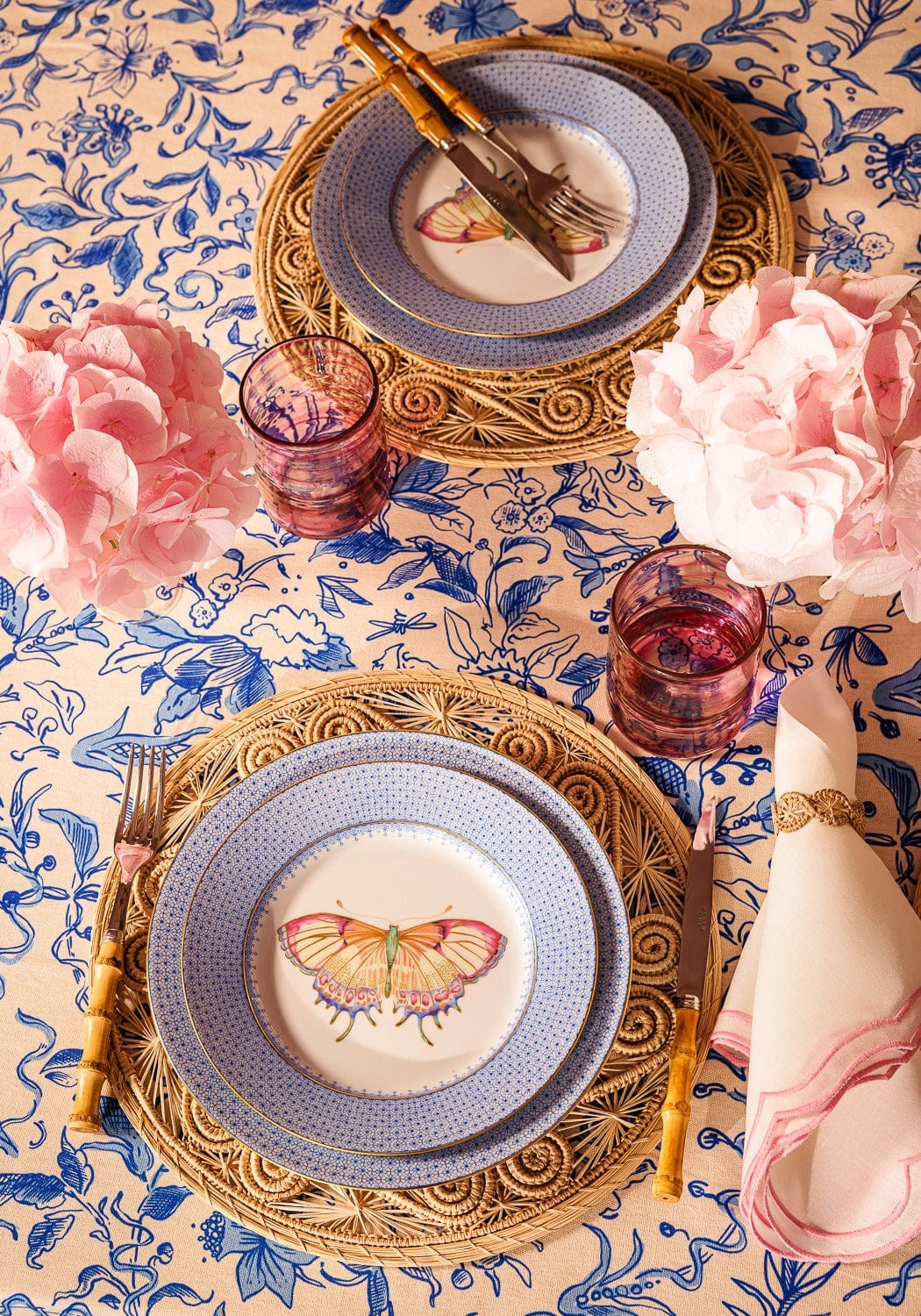 Casa by Josephine Jenno Cornflower Blue Lace Butterfly Plates - Set of 4