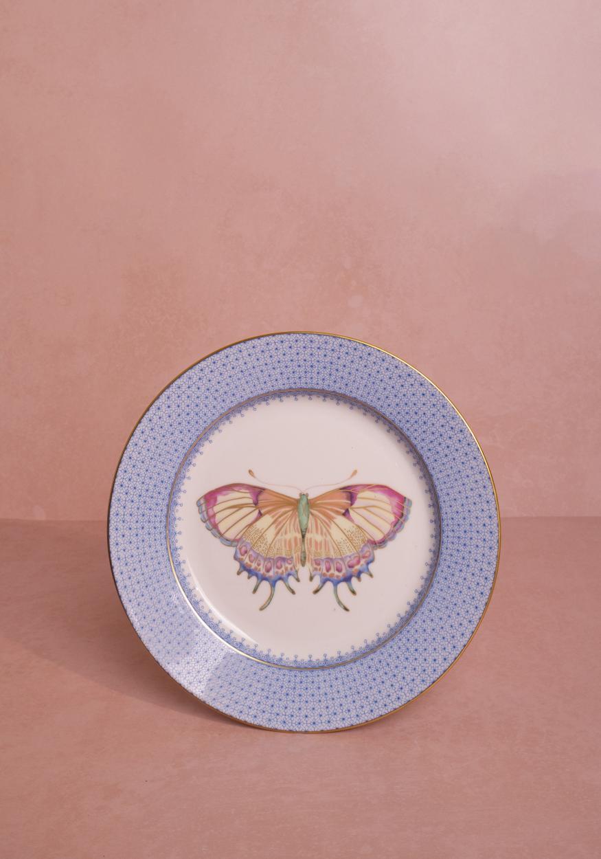 Casa by Josephine Jenno Cornflower Blue Lace Butterfly Plates - Set of 4