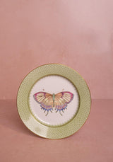 Casa by Josephine Jenno Green Apple Lace Plate Butterfly Side Pudding Plates - Set of 4