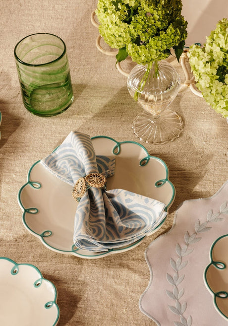 Casa by Josephine Jenno Sky Blue Scalloped Dessert Plate - Set of 4