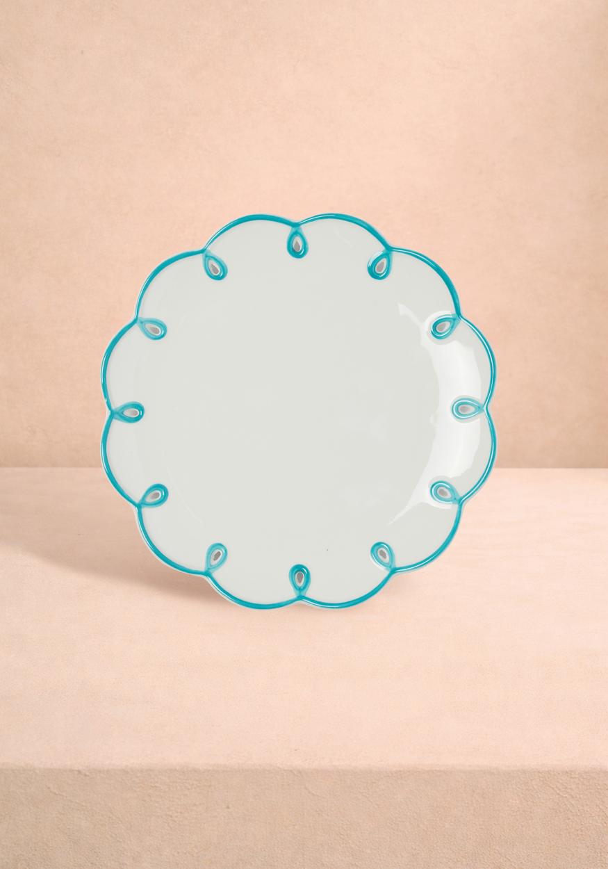 Casa by Josephine Jenno Sky Blue Scalloped Dessert Plate - Set of 4