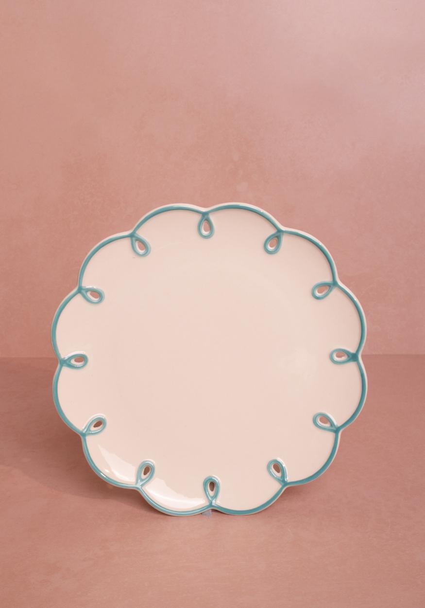 Casa by Josephine Jenno Sky Blue Scalloped Dessert Plate - Set of 4