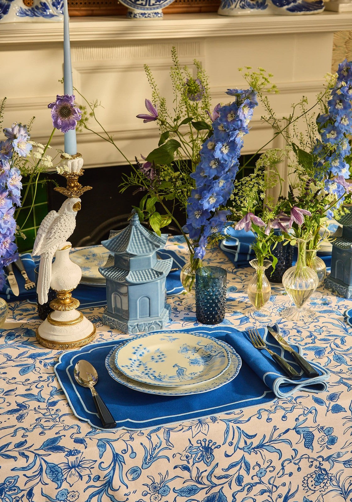 Casa by Josephine Jenno Virginia Blue White Dessert Plates - Set of 4