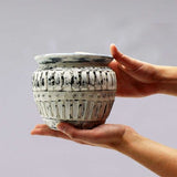 HatiNest Greek Clay Plant Pot Cream - 12cm