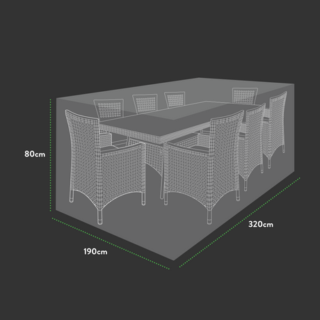 Etree Premium Extra Large 8-10 seater Rectangular Patio Set Cover