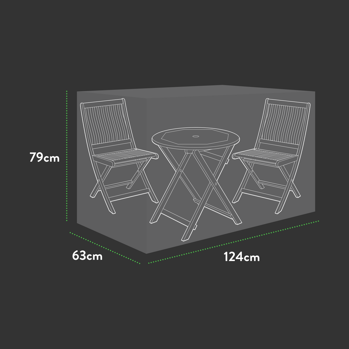 Etree Premium Bistro set cover-small - 124 X 63 X 79 (H) cm