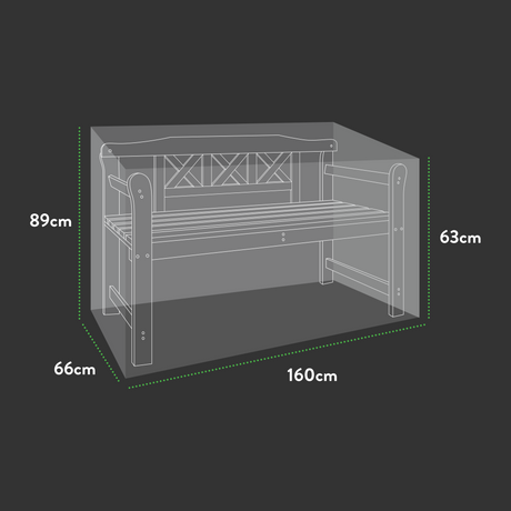 Etree Premium 1.5m(5ft) 3 Seater Bench Cover - 160 X66 X 63/89 (H) cm