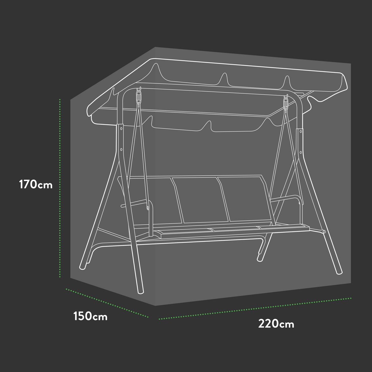 Etree Premium 3 Seater Hammock Cover - 220 X 150 X 170 (H) cm