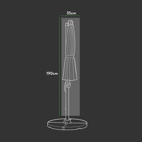 Etree Premium Giant Parasol Cover - 35 (W) X 190 (H) cm
