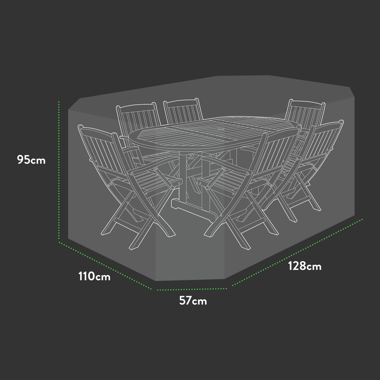 Etree Premium Patio Set Cover - Medium Oval - 208 X 191 X 95 (H) cm