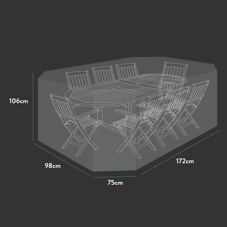 Etree Premium Patio Set Cover - Large Oval - 278 X 204 X 106 (H) cm