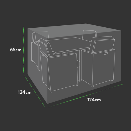 Etree Premium Modular 4 Seater Cube Set Cover Large - 124 X 124 X 65 H