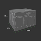 Etree Premium Modular 4 Seater Cube Set Cover Medium - 117 X 117 X 65 H