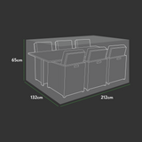 Etree Premium Modular 6 Seater Rectangular Cube Set Cover - 212 X 132 X 65 H