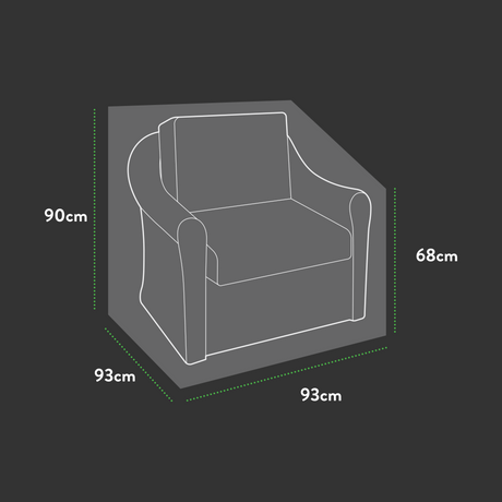 Etree Premium Modular Armchair Cover - 93 X 93 X 68/90 H