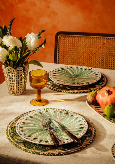 Casa by Josephine Jenno Peacock Dinner Plate - Green