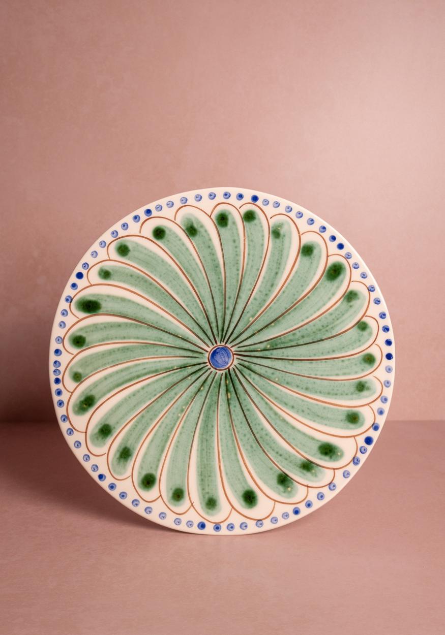 Casa by Josephine Jenno Peacock Dinner Plate - Green