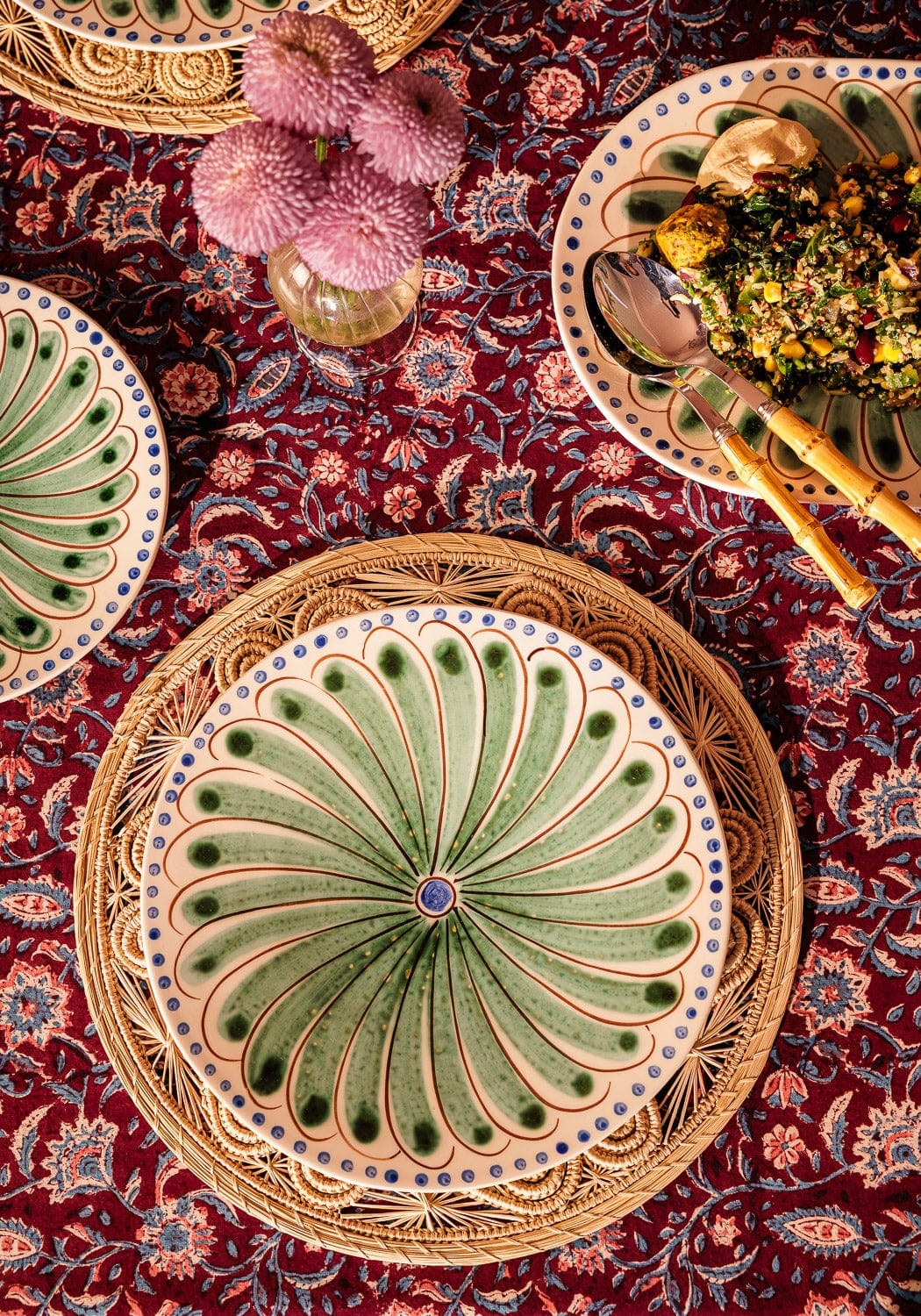 Casa by Josephine Jenno Peacock Dinner Plate - Green
