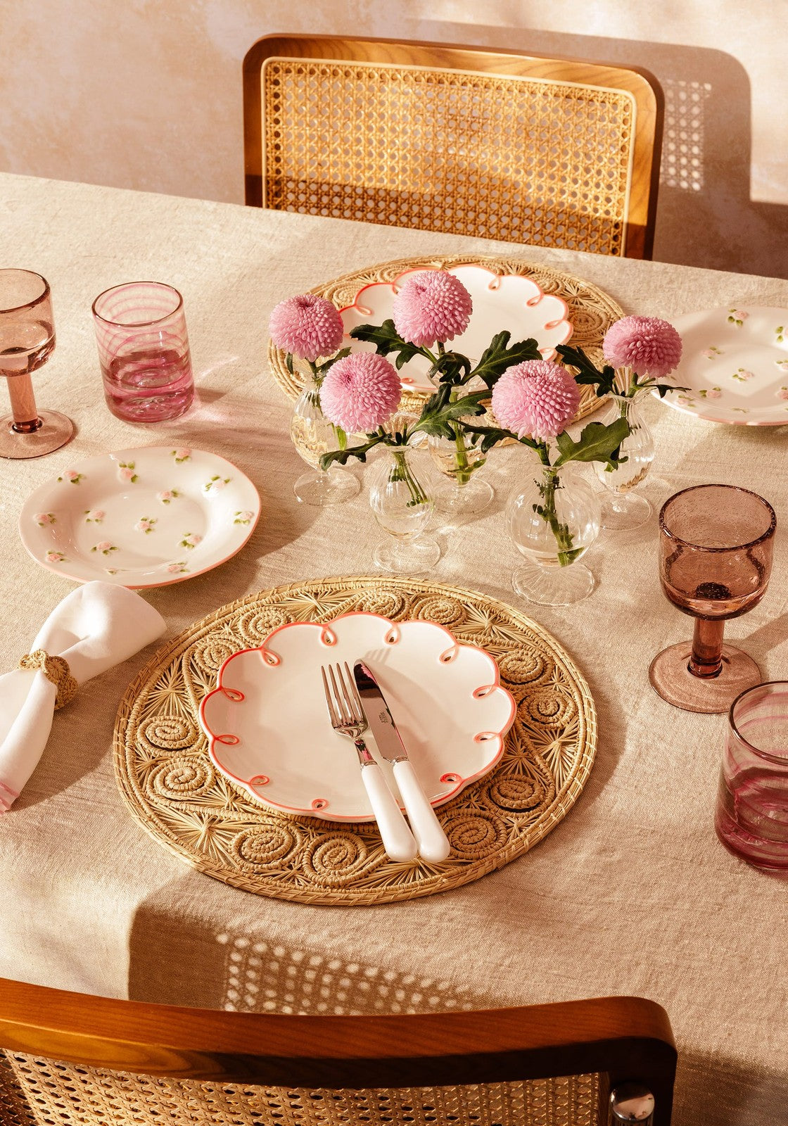 Casa by Josephine Jenno Pretty in Pink Scalloped Lunch Plate - Set of 4