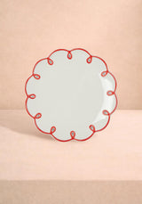 Casa by Josephine Jenno Rosy Red Scalloped Dessert Plate - Set of 4