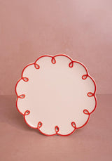 Casa by Josephine Jenno Rosy Red Scalloped Dessert Plate - Set of 4