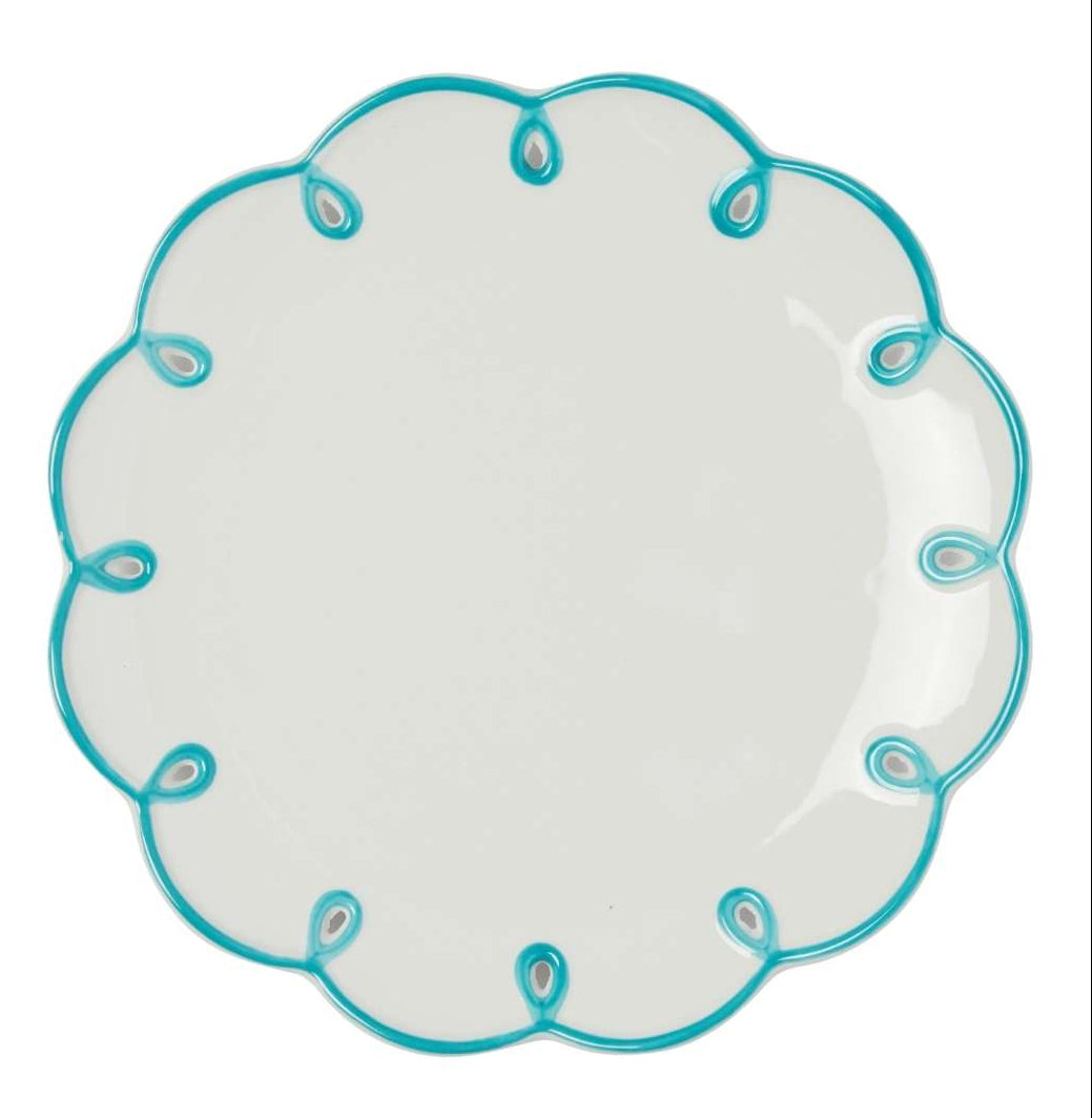 Casa by Josephine Jenno Sky Blue Scalloped Dessert Plate - Set of 4