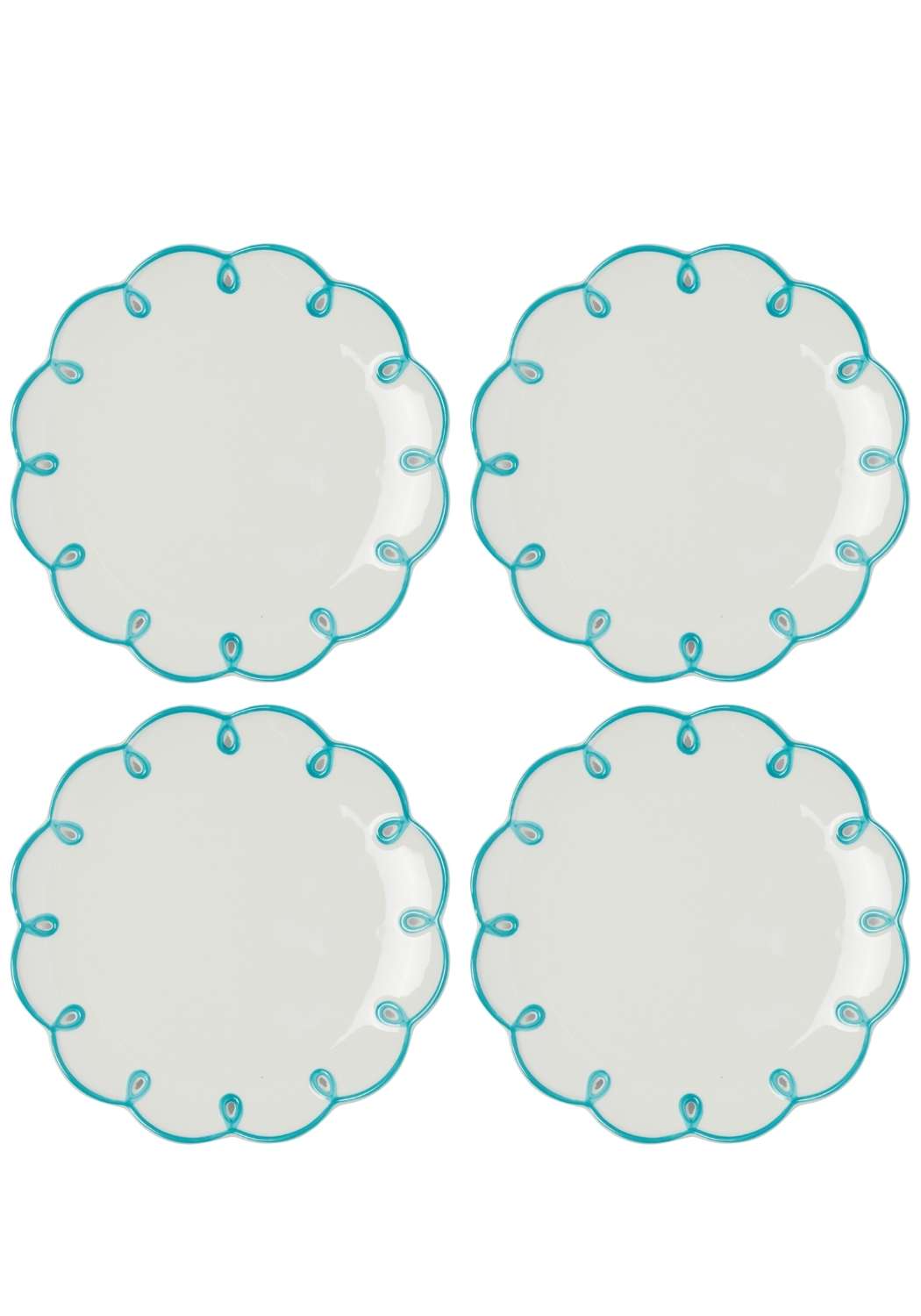 Casa by Josephine Jenno Sky Blue Scalloped Dessert Plate - Set of 4