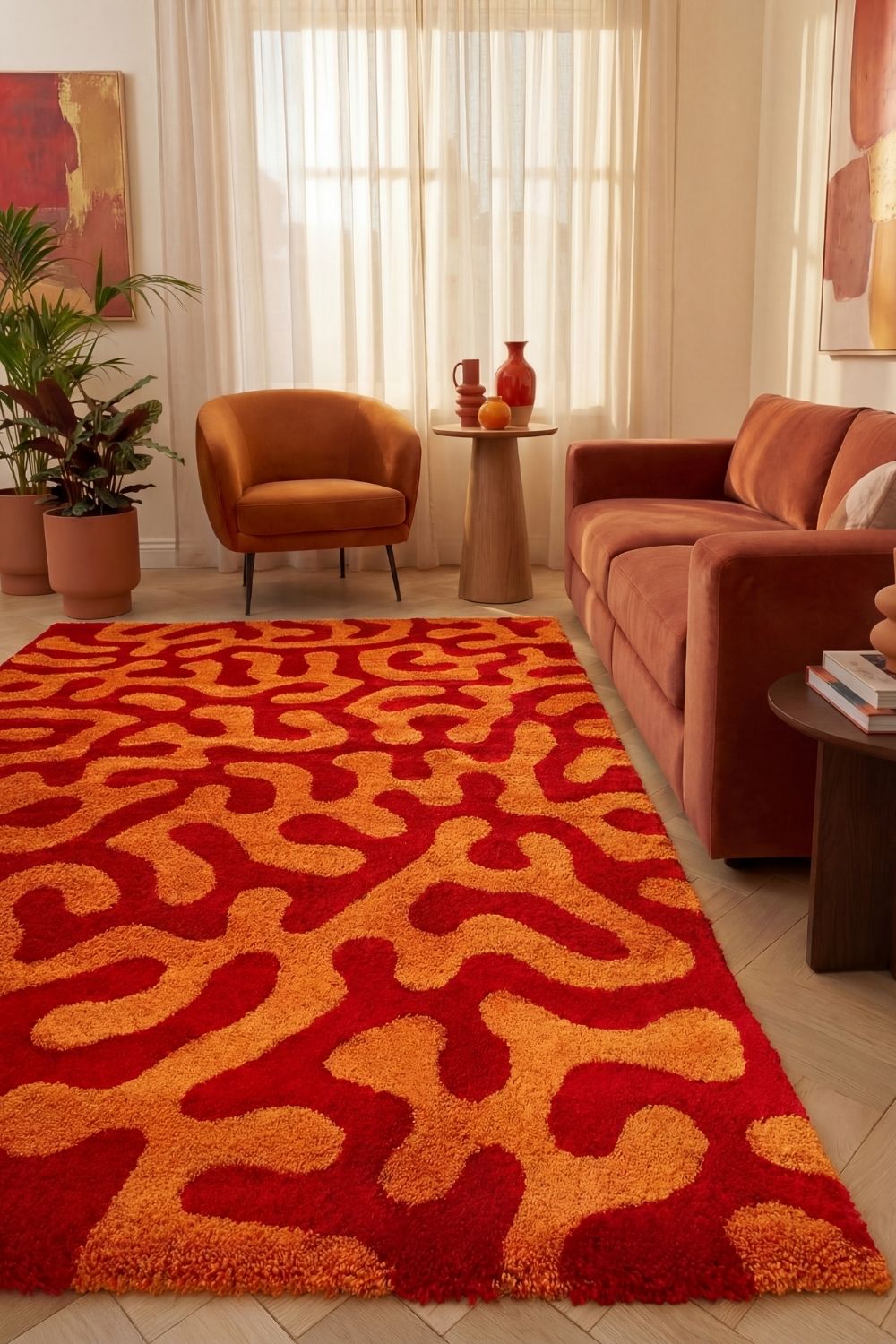 The Rugs Joli Doodle Red Orange Rug