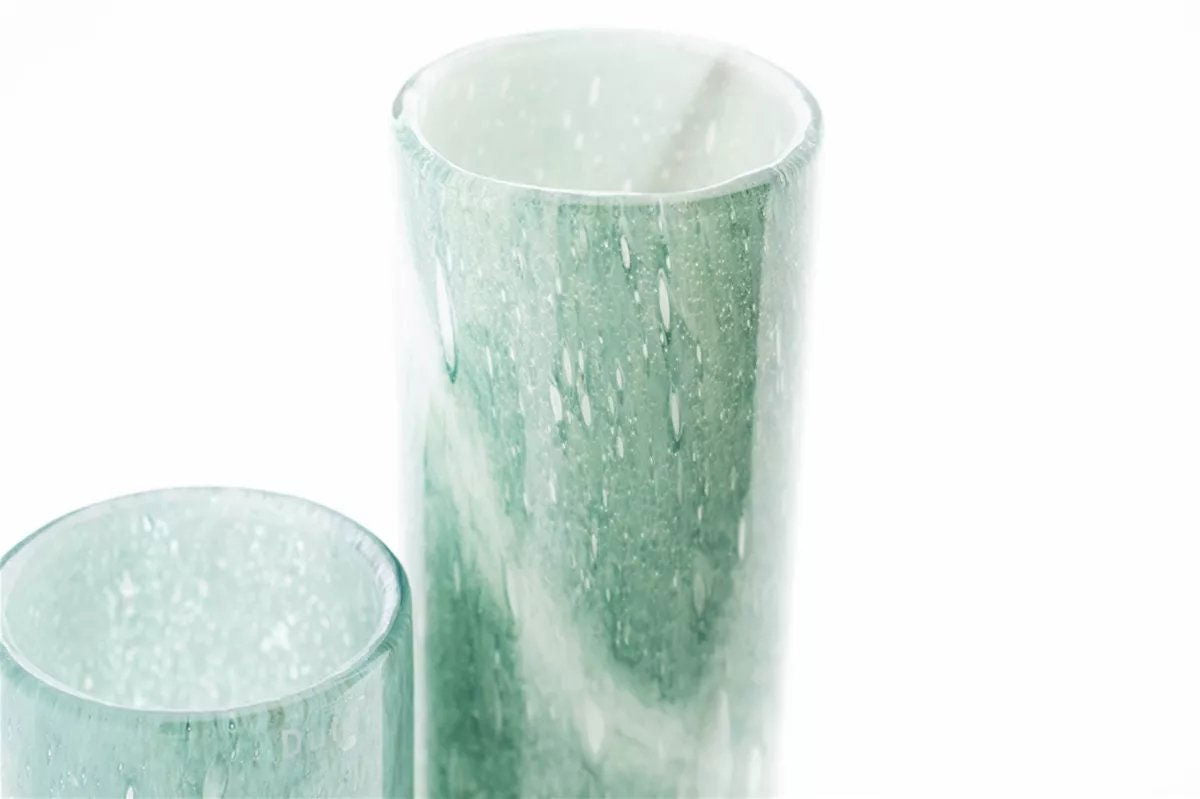 Lowlands Design Green & White Cylinder Vase