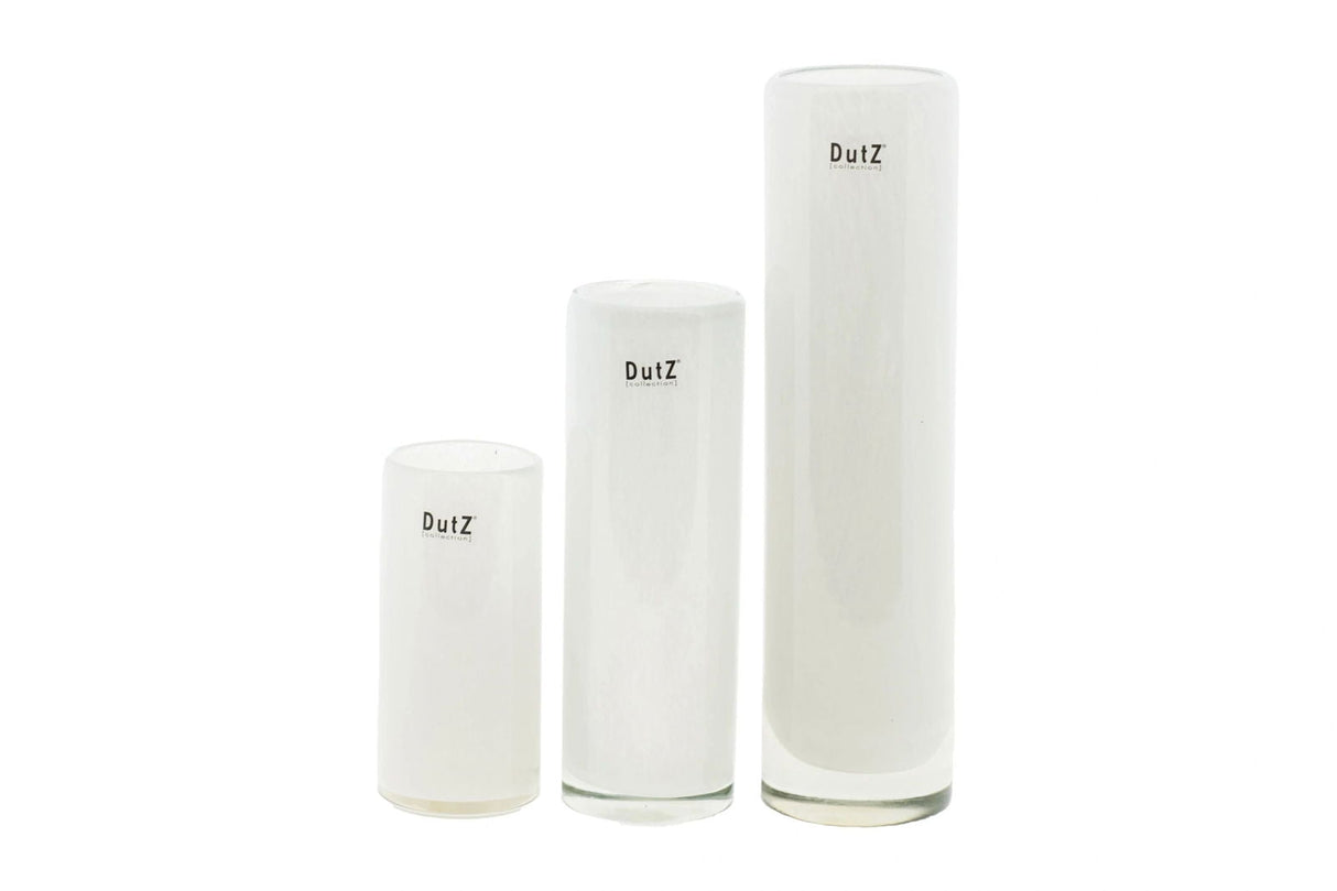 Lowlands Design White Cylinder Vase by DutZ