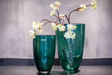 Lowlands Design Dark Green Glass Flower Vase by Dutz