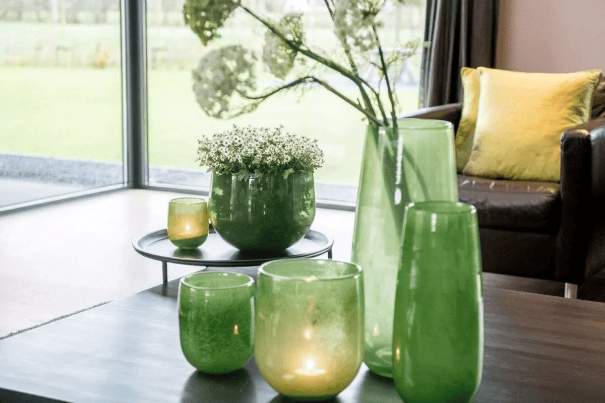 Lowlands Design Robert Jungle Green Glass Vase