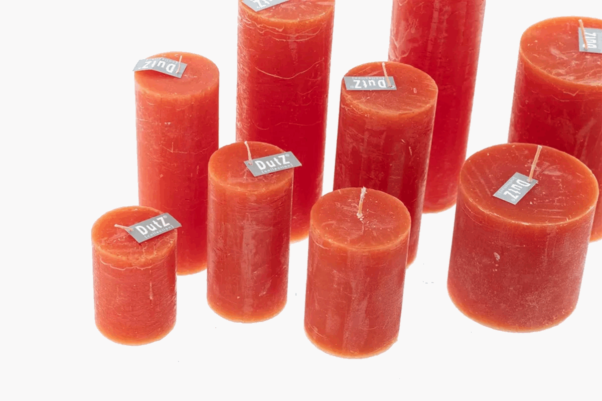Lowlands Design Luxury Rustic Candle - Coral Red