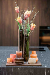 Lowlands Design Ringo Glass Vase H18 x D16cm - Mocca