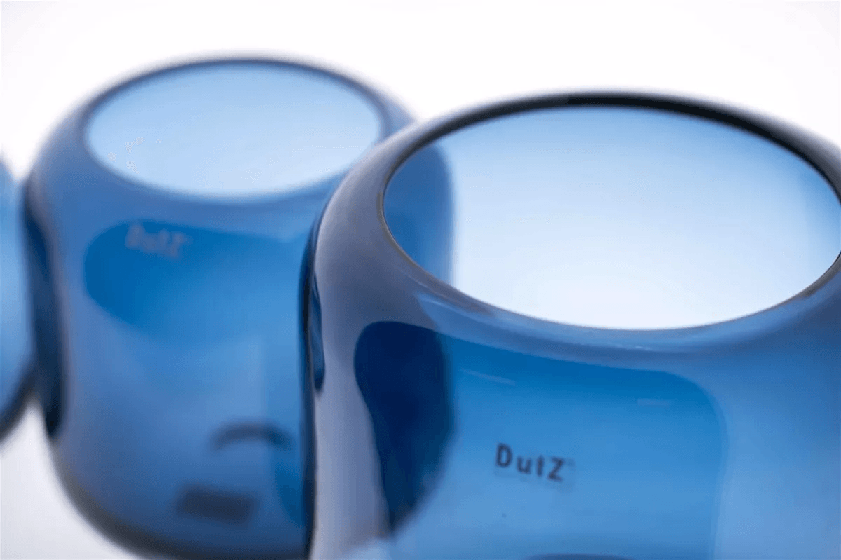 Lowlands Design Mazurka Nightblue Glass Vase by Dutz