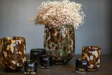 Lowlands Design Barrel Leopard Brown Glass Vase
