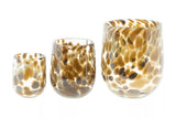 Lowlands Design Barrel Leopard Brown Glass Vase