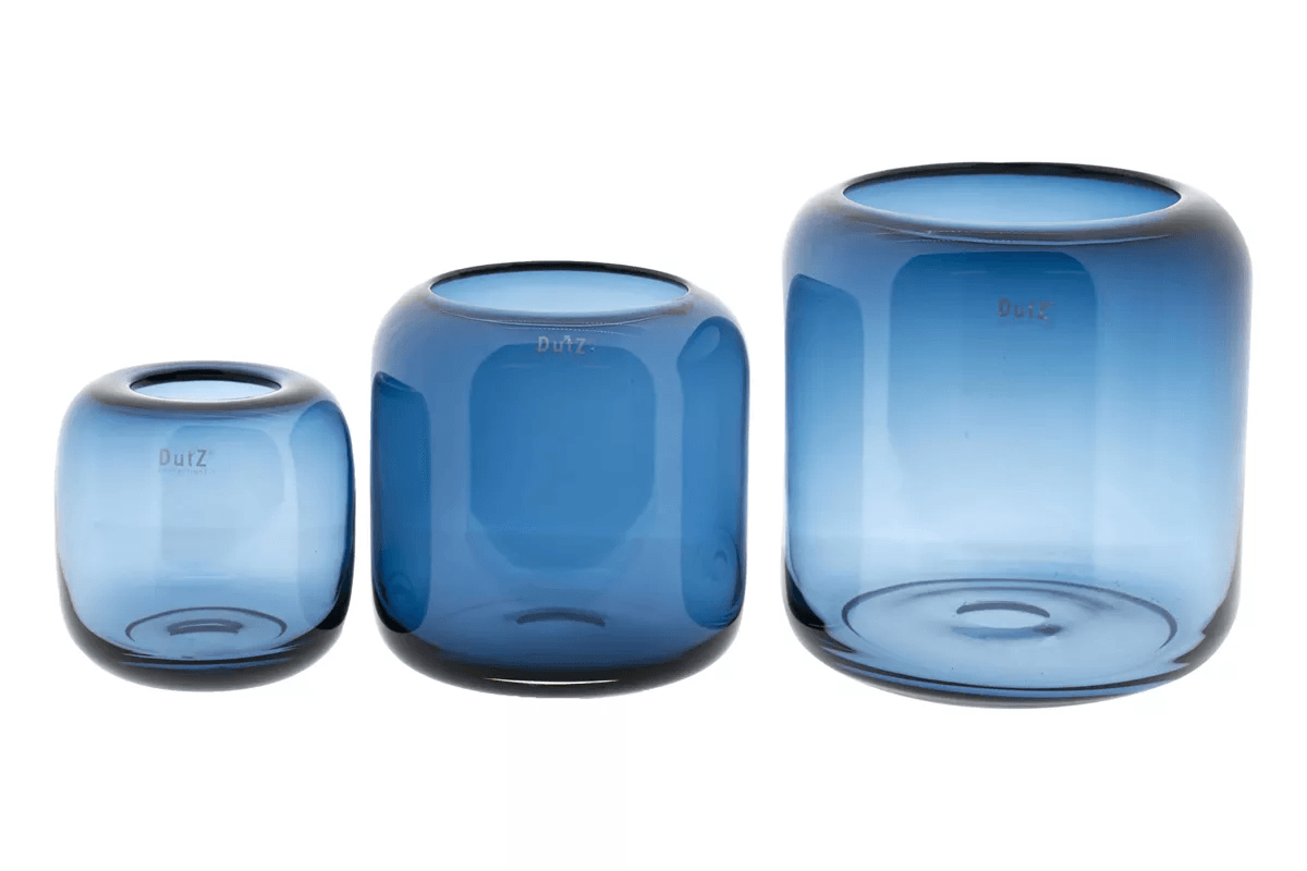 Lowlands Design Mazurka Nightblue Glass Vase by Dutz
