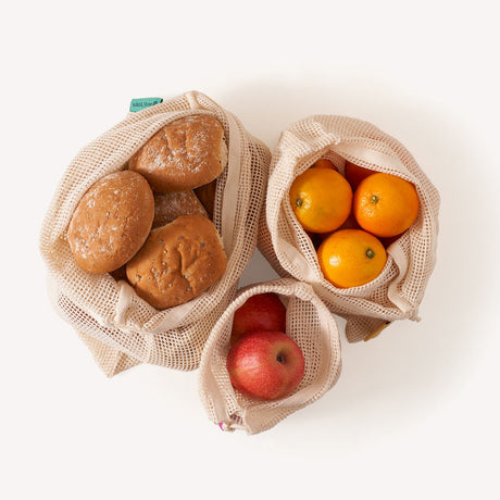 Wild & Stone Reusable Mesh Produce Bags - Organic Cotton - 3 Pack
